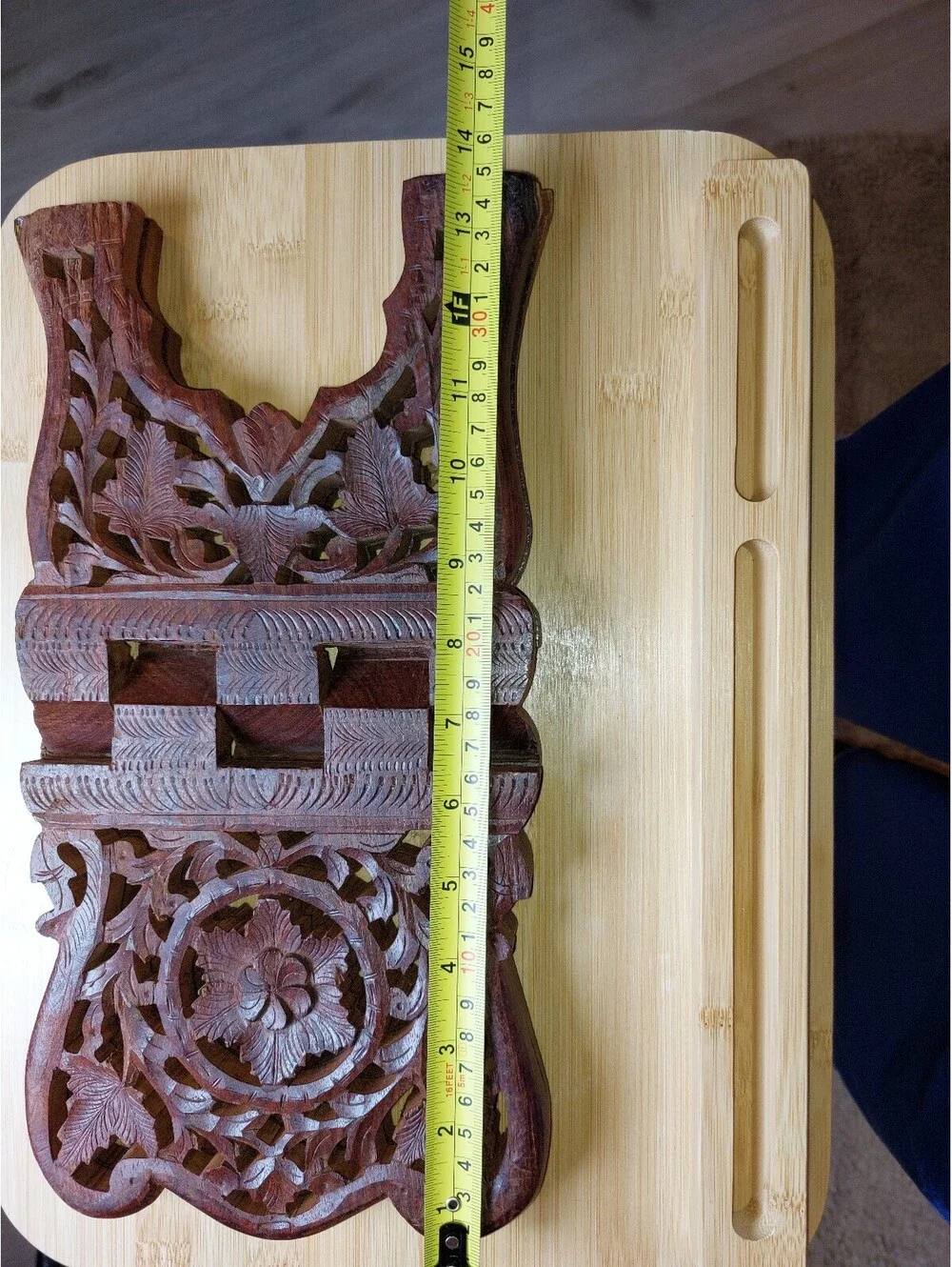 Hand Carved wooden Bible holder India
